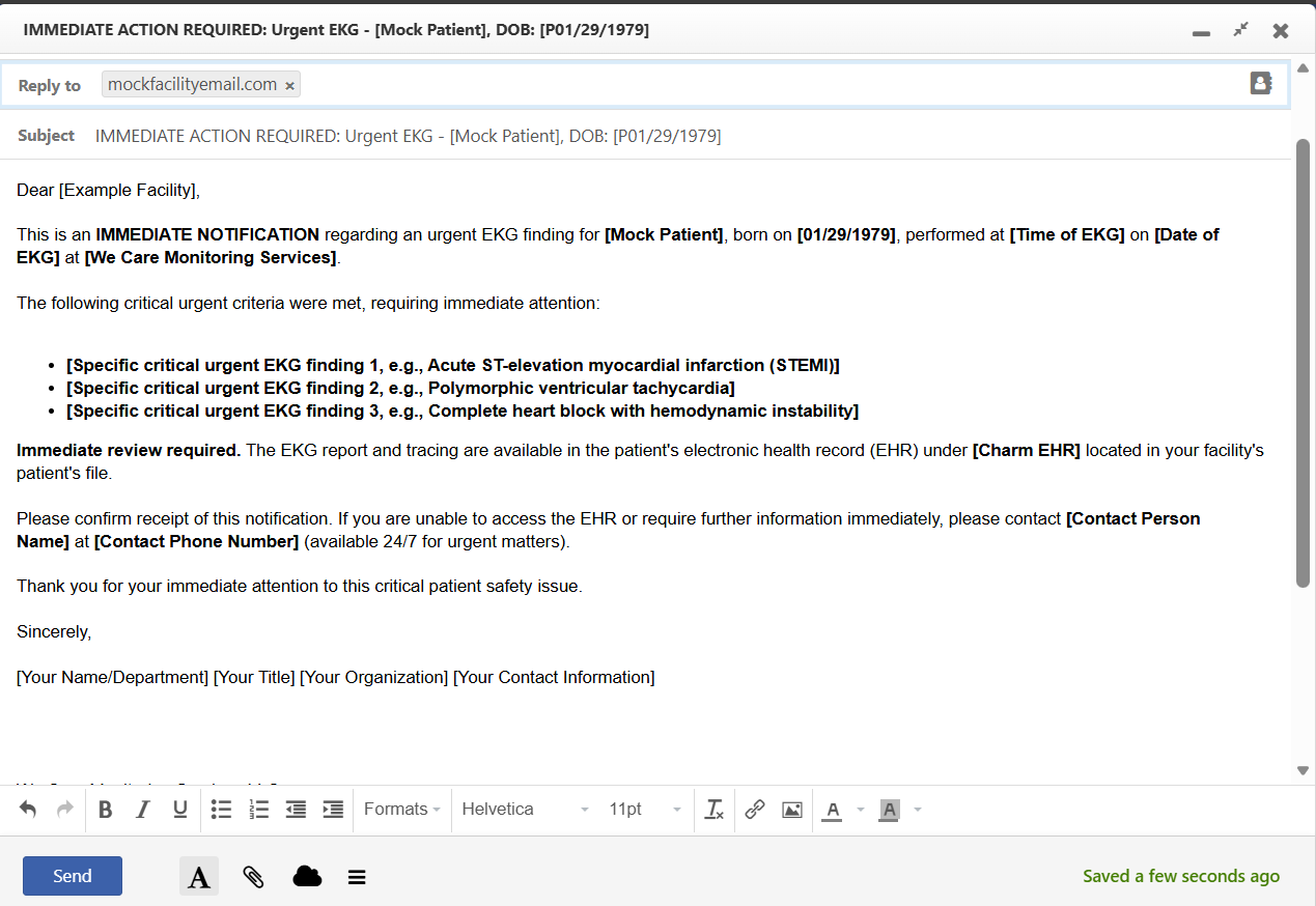 Precaution Email Example Physicians