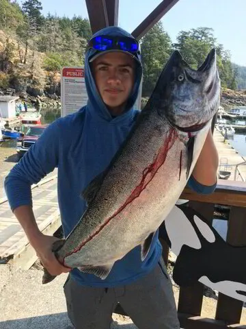Salmon Fishing photo caught off Victoria BC