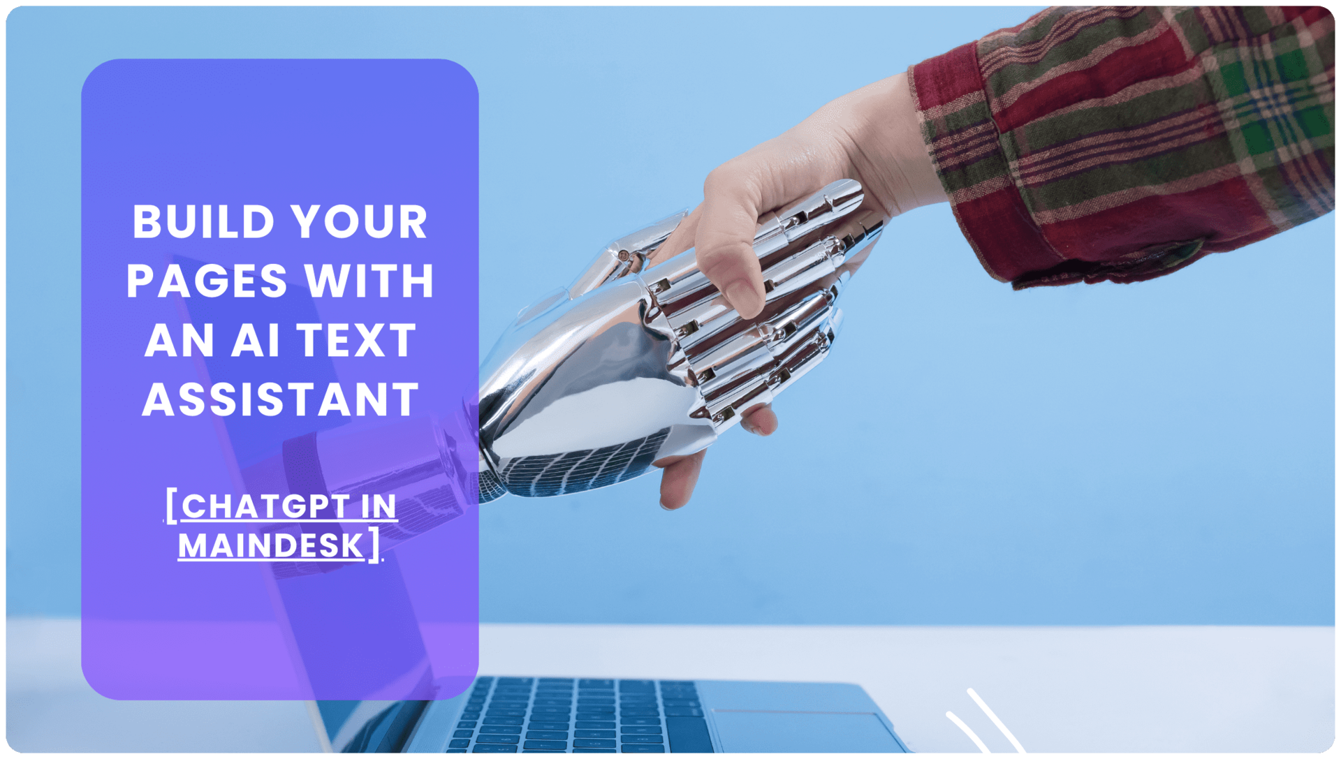 Build Your Pages With An AI Text Assistant [ChatGPT in Maindesk]