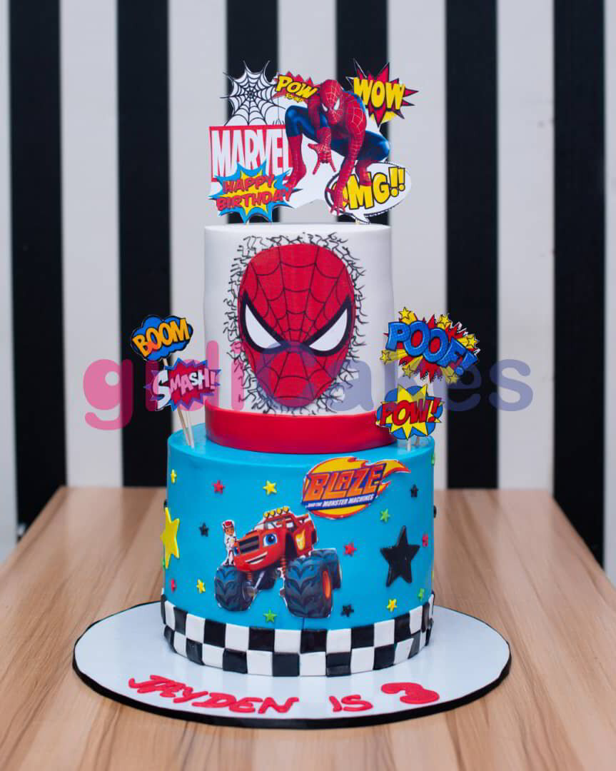 20+Spiderman Birthday Cake Ideas : Two Tier Cake