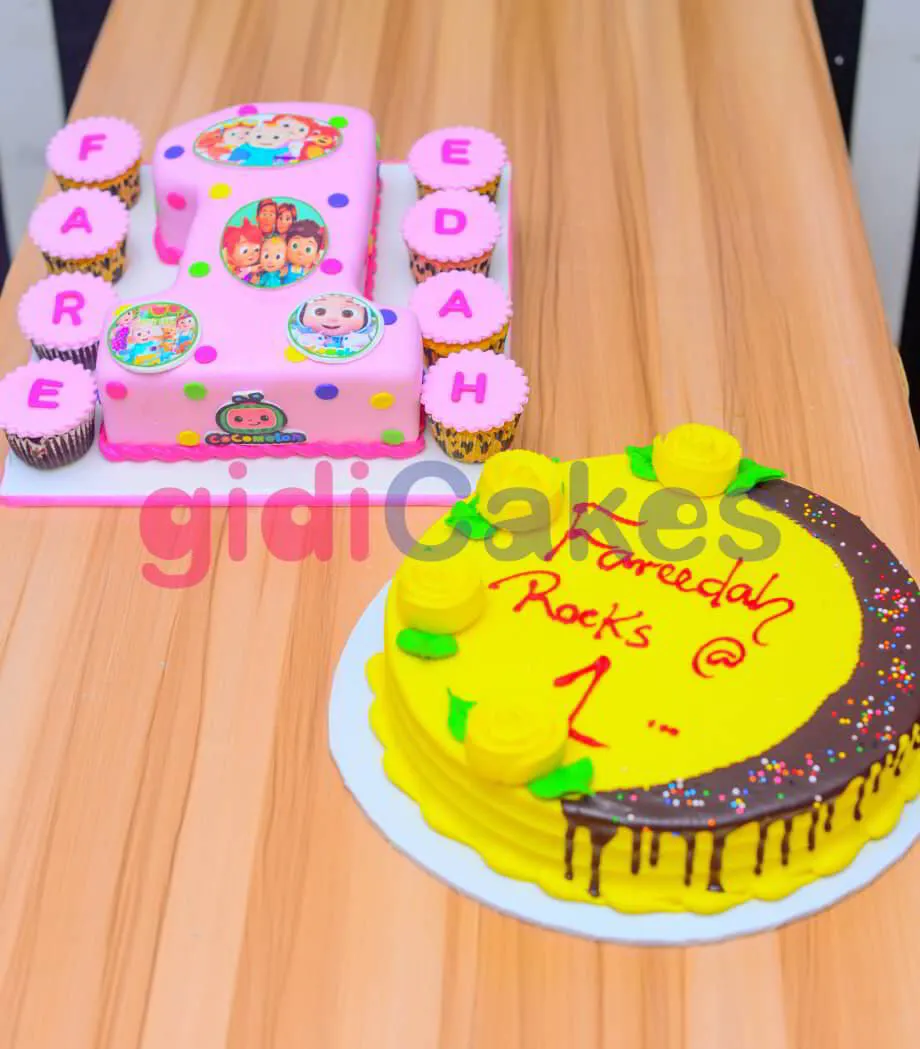 Number Cake Combo - Fondant & Buttercream Icing