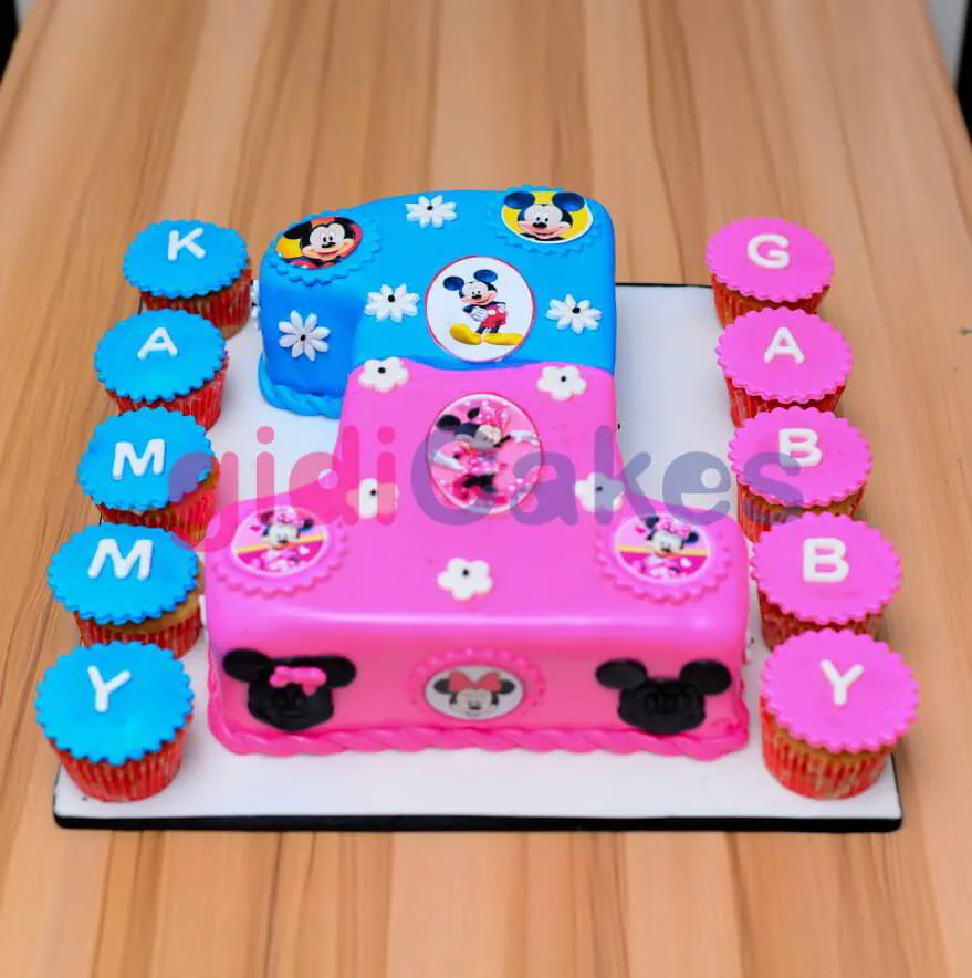  Minnie Number Cake - Fondant Icing