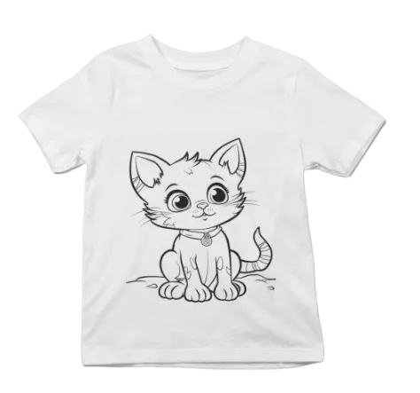 Set pentru colorat tricou - Pisica cu lantisor