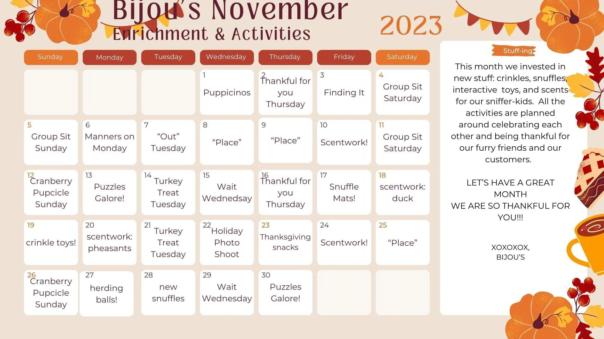 EVENTS Bijou’s Pet Resort Pet Boarding Helena, MT