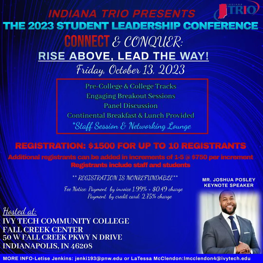 Indiana Trio Student Leadership Conference Flyer
