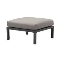 Santorini Ottoman Dark Gray Indoor Outdoor Fabric/Aluminum 28x28x16.9H