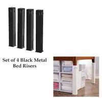 Suprima Ultimate Height Bed Risers Black Metal Set/4