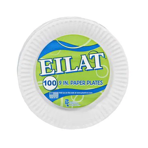 Wholesale 100 ct White Paper Plates 9 in. by Eilat