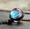 Nebula Galaxy Double Sided Pendant Outer Space Necklace
