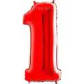 Цифри балони Червени надути с хелий - размер: 40' (101.6 см.)