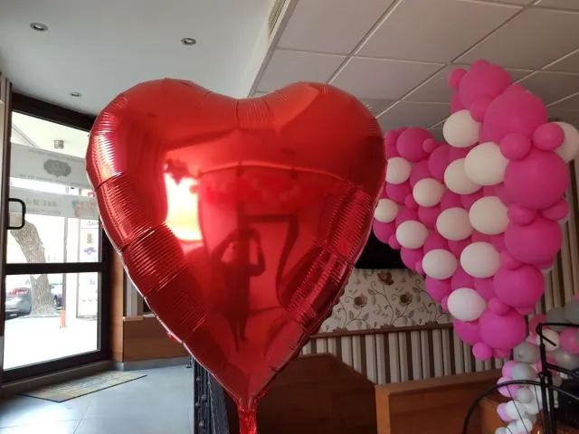 голямо фолиево сърце балон с хелий