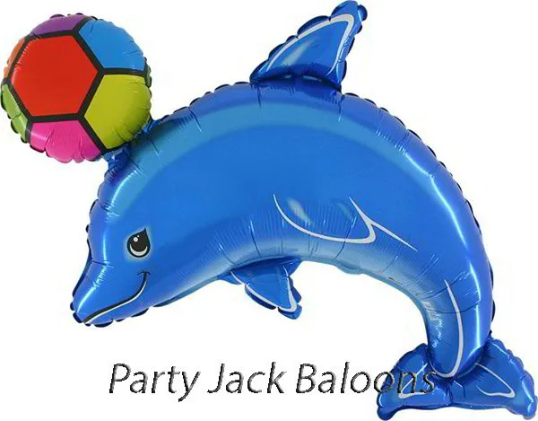 Балон син делфин с топка с хелий - размер: 30' (76 см.) 