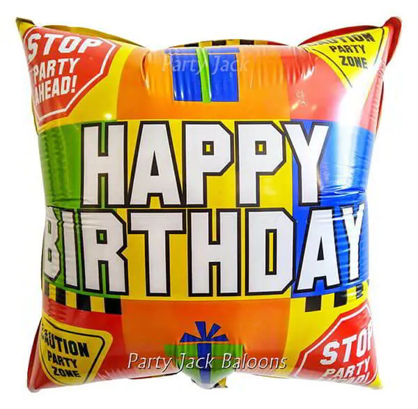 Балон възглавничка  “Happy birthday“  с хелий - 45см. 