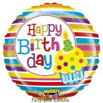 Балон ” Happy Birthday “ с хелий размер: 21′ (53 см.) №14306