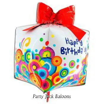 3D балон подарък ” Happy Birthday “ с хелий размер: 30′ (76 см.) №74000