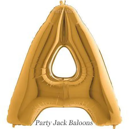 Буква "A" балон златна с хелий - размер 40' (101.6 см.)