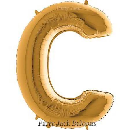 Буква "C" балон златна с хелий - размер 40' (101.6 см.)