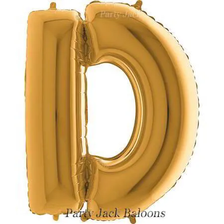 Буква "D" балон златна с хелий - размер 40' (101.6 см.)