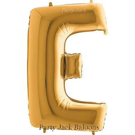 Буква "E" балон златна с хелий - размер 40' (101.6 см.)
