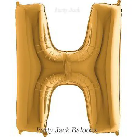Буква "H" балон златна с хелий - размер 40' (101.6 см.)