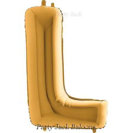 Буква "L" балон златна с хелий - размер 40' (101.6 см.)