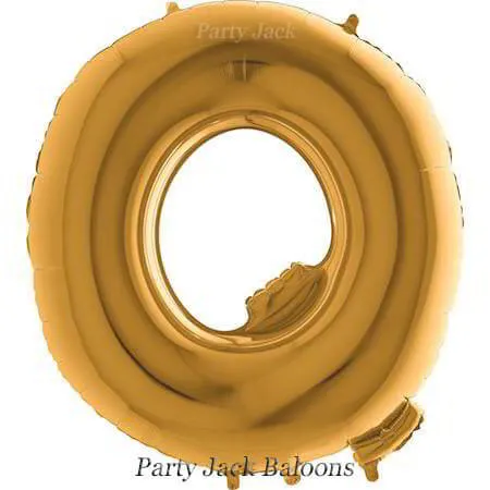 Буква "Q" балон златна с хелий - размер 40' (101.6 см.)