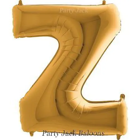 Буква "Z" балон златна с хелий - размер 40' (101.6 см.)