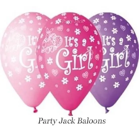 Балон с хелий микс с щампа "It’s a Girl"-размер: 30см. 
