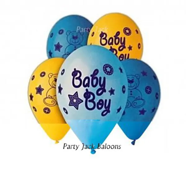 Балони с хелий микс с щампа "Baby Boy" - диаметър 30см. 