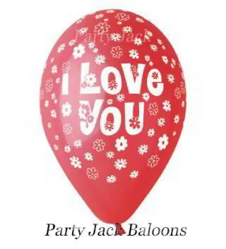 Балони с хелий с щампа "I love you"  - диаметър 30 см.