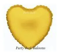 Балон сърце златно фолио с хелий - размер: 18′ (45 см.) 