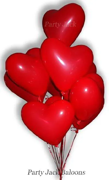 Балон сърце червено с хелий. диаметър 25см. 