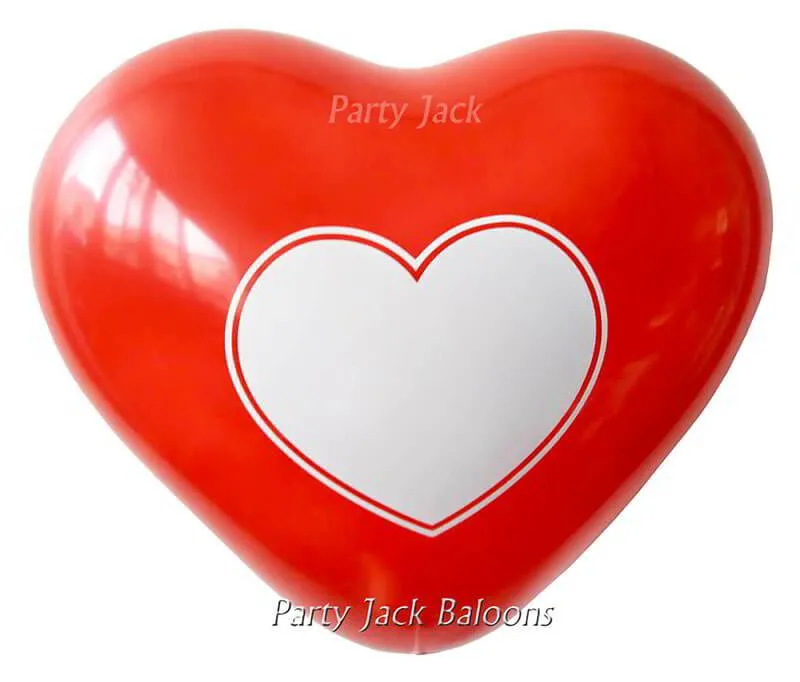 Балон сърце с щампа сърце послание с хелий размер 25см.