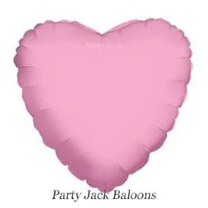 Балон сърце розово фолио с хелий - размер: 18′ (45 см.) 