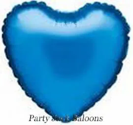 Балон сърце синьо фолио с хелий - размер: 18′ (45 см.) 