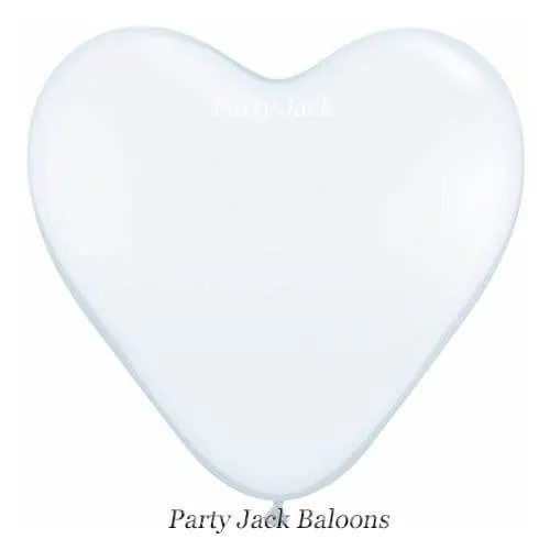 Балонено сърце бяло латексово с хелий. диаметър 25см. 