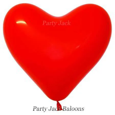 Голямо сърце латексов балон червено с хелий - размер: 17` (44см.) 