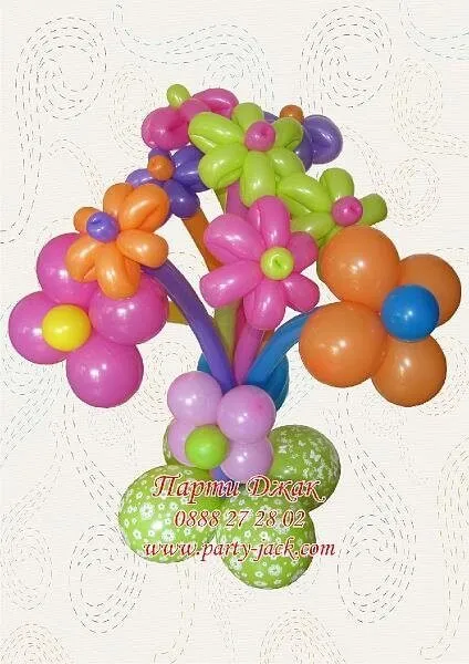 Супер букет от балонени цветя за поставяне на земята