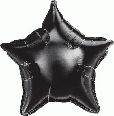 Балон черна звезда с хелий 45см 