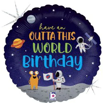 Балон ” Have an outta this world Birthday “ надут с хелий размер: 18 ′ (45 см.) №14350