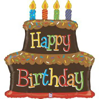 Балон Шоколадова Торта  " Happy birthday" с хелий  69см. 