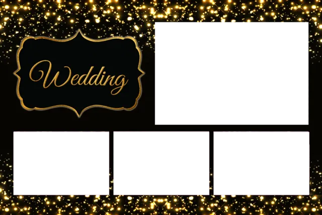 black and gold wedding - photo booth overlay template - boston