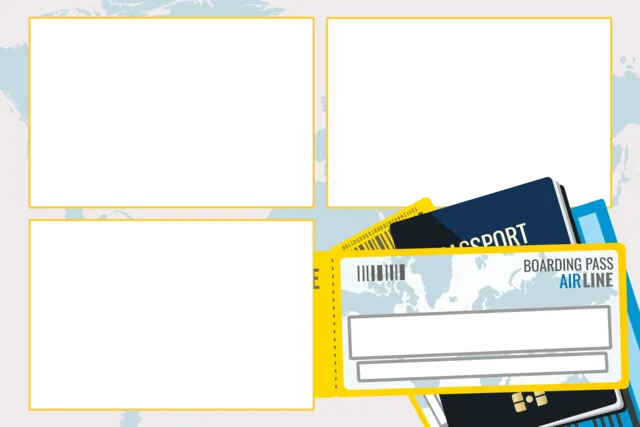 travel boarding pass - photo booth overlay templates - boston