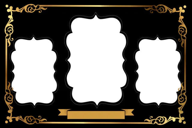 black and gold - photo booth overlay template - boston