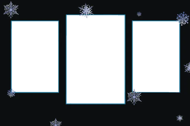 black with snowflakes - photo booth overlay template - boston
