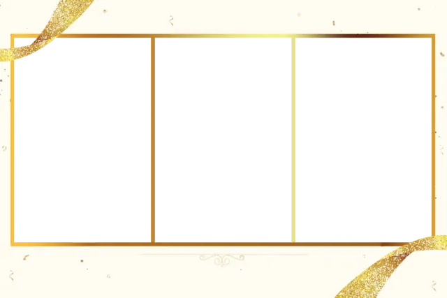 Gold ribbon - photo booth overlay template - boston