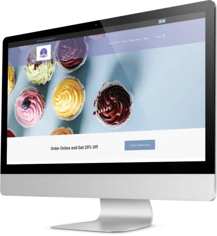 Cupcake bakery template Desktop view of a Template
