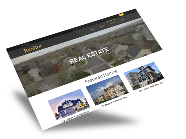 Real estate templates - template shown on Desktop, Tablet, and Mobile views.