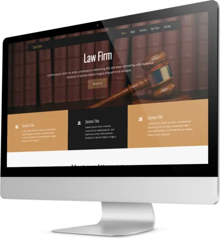 Law firm website template Desktop view of a Template