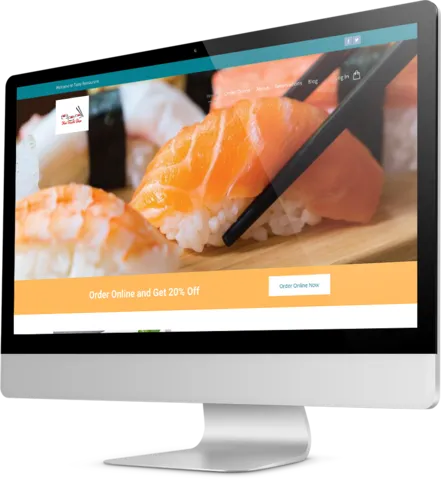 Sushi restaurant template Desktop view of a Template